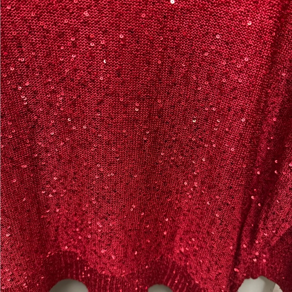 Like new Emaline Woman 3X Red Cowlneck Sparkle Sweater - Picture 5 of 10